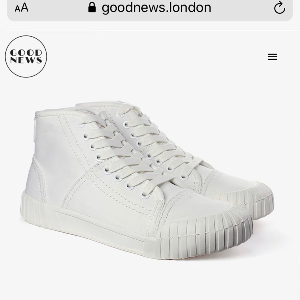 Good News London signature white high top sneaker